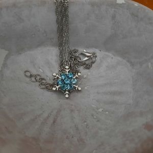 Silver-Tone Blue Snowflake Necklace Combo